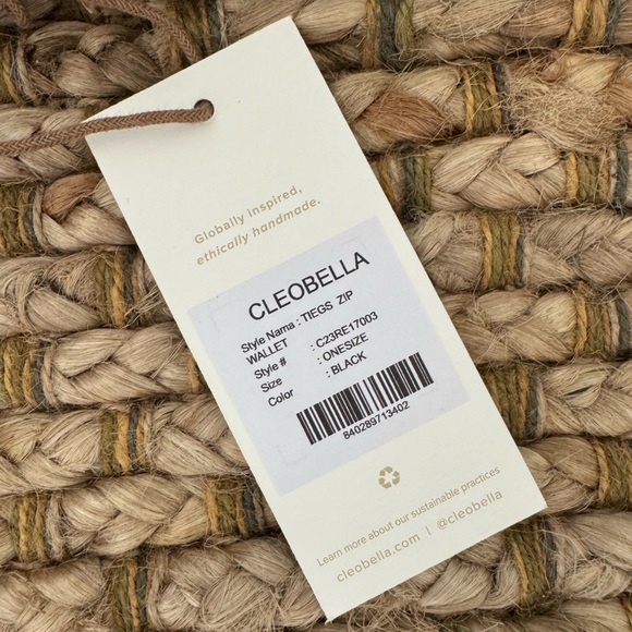 CLEOBELLA TIEGS WOVEN LEATHER ZIP WALLET•BLACK - Picture 9 of 9